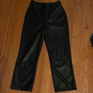 Ci Sono Faux Leather Black Pants